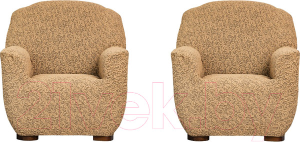 Изображение товара Комплект чехлов Софатэкс Стандарт КПО-6 Венеция без оборки (кофе с молоком)