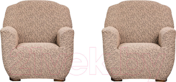 Изображение товара Комплект чехлов Софатэкс Стандарт КПО-6 Венеция без оборки / 01155 (капучино)