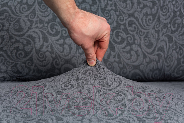 Изображение товара Чехол на угловой диван Софатэкс Люкс ПО-10 Венеция без оборки / 01236 (серый)