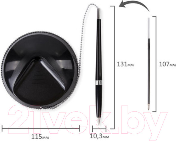 Изображение товара Ручка шариковая Brauberg Стенд-Пен Блэк2 / 141347 (синий)