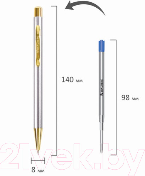 Изображение товара Ручка шариковая Brauberg Piano / 143472 (синий)