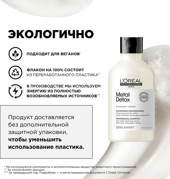Изображение товара Шампунь для волос L'Oreal Professionnel Serie Expert Мetal Detox (300мл)