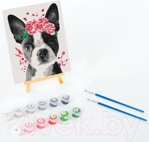 Изображение товара Картина по номерам Юнландия Милая собачка с акриловыми красками / 662508