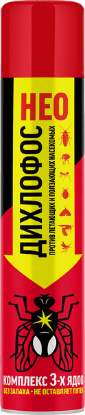 Изображение товара Аэрозоль от насекомых Дихлофос Нео Без запаха (345мл)