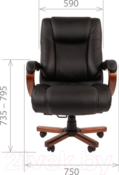 Изображение товара Кресло офисное Chairman 503 (кожа, черная)