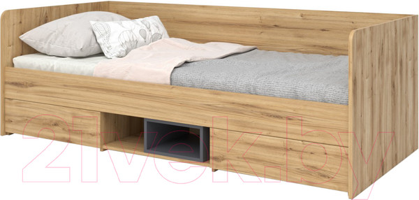 Изображение товара Кровать-тахта MySTAR Инсар 117.07 (дуб навара/графит)