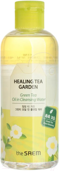 Изображение товара Лосьон для снятия макияжа The Saem Healing Tea Garden Green Tea Oil in Cleansing Water (300мл)