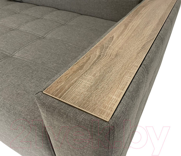 Изображение товара Диван ФорестДекоГрупп Милан 2 (Lux 05, рогожка светло-серый)