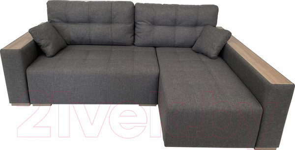 Изображение товара Диван угловой ФорестДекоГрупп Милан 2 левый (Lux 06, рогожка пыльно-серый)
