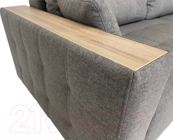 Изображение товара Диван угловой ФорестДекоГрупп Милан 2 левый (Lux 06, рогожка пыльно-серый)