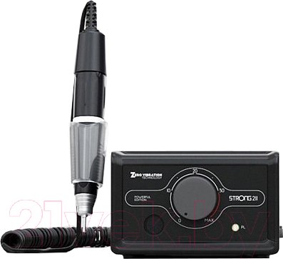 Изображение товара Аппарат для маникюра STRONG 211/H400RU Black Edition без педали в коробке 37000 об/мин