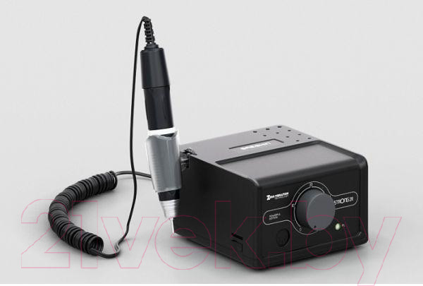 Изображение товара Аппарат для маникюра STRONG 211/H400RU Black Edition без педали в коробке 37000 об/мин