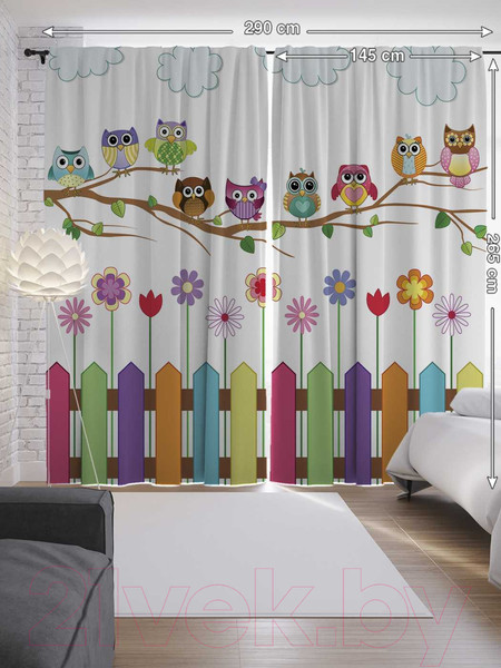 Изображение товара Комплект штор JoyArty Веселые совы / p_10808