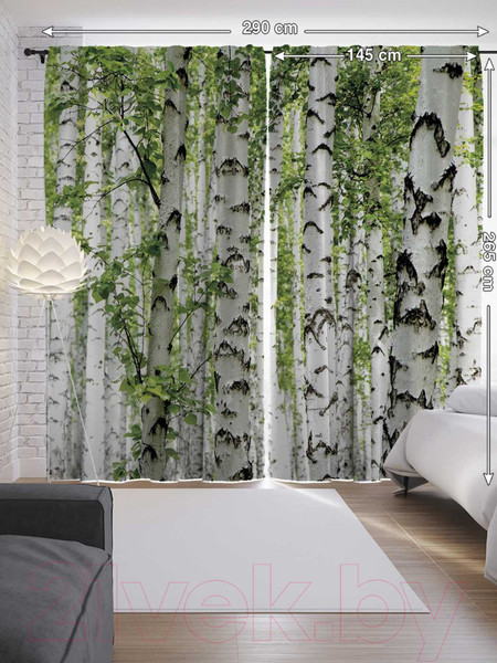 Изображение товара Комплект штор JoyArty Березы умиляют / p_16437