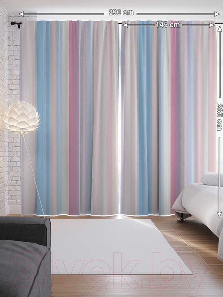 Изображение товара Комплект штор JoyArty Полосатый холод / p_31552