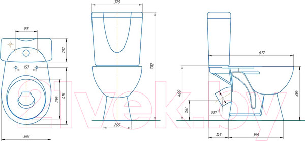 Изображение товара Унитаз напольный Rosa Нео (белый)