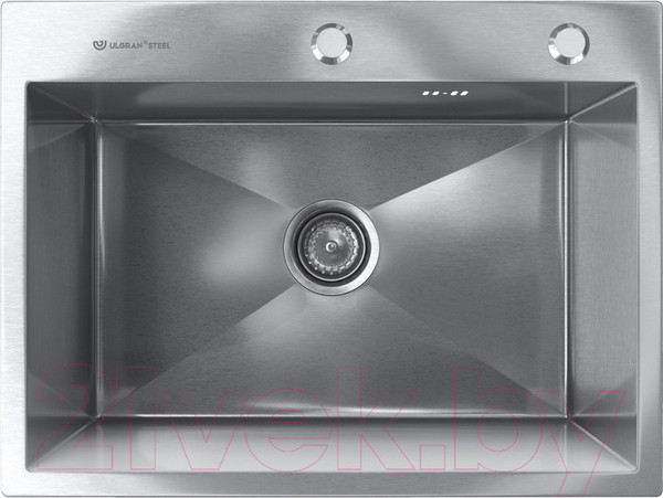 Изображение товара Мойка кухонная Ulgran Steel 60x45 (брашированная сталь)