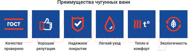 Изображение товара Ванна чугунная Универсал Эталон-У 150x70 (без ножек)