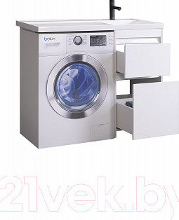 Изображение товара Тумба под умывальник Belux Ока Н 44-02 (1, белый глянец)