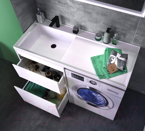 Изображение товара Тумба под умывальник Belux Ока Н 44-02 (1, белый глянец)