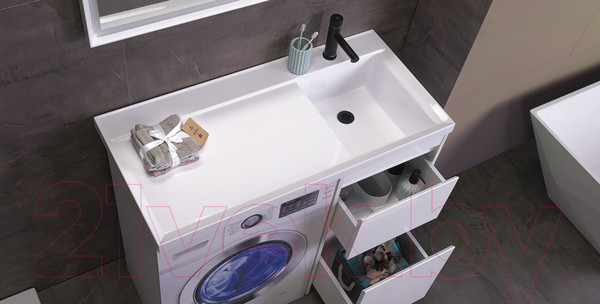 Изображение товара Тумба под умывальник Belux Ока Н 44-02 (1, белый глянец)