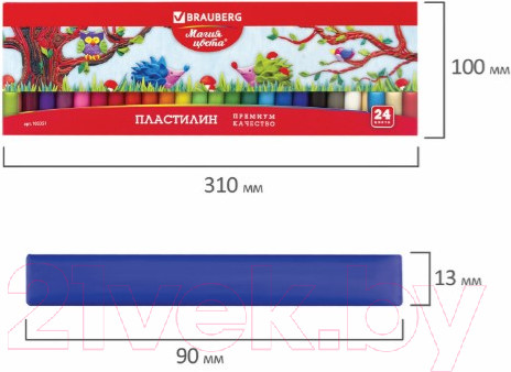 Изображение товара Пластилин Brauberg Магия цвета / 103351 (24цв)
