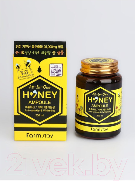 Изображение товара Сыворотка для лица FarmStay All-in-One Honey Ampoule Многофункциональная с медом  (250мл)