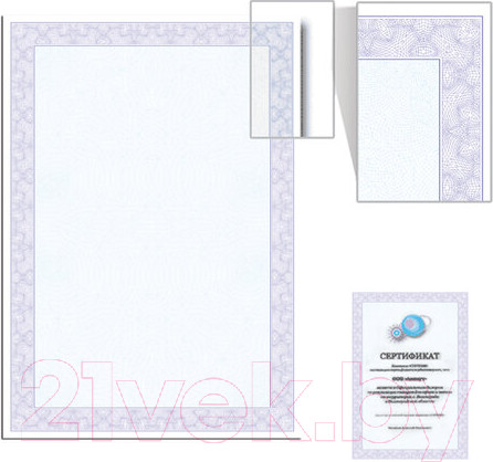 Изображение товара Сертификат-бумага Brauberg Голубая сеточка / 122618