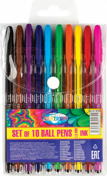 Изображение товара Набор шариковых ручек Centrum 80160 (10 цветов)