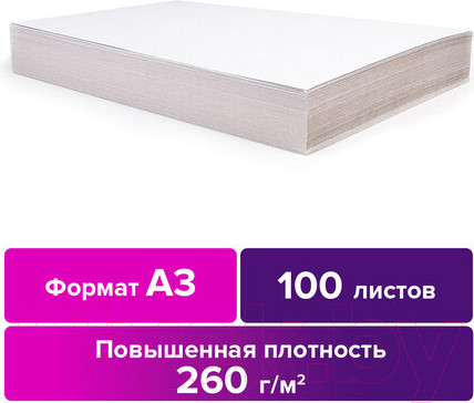 Изображение товара Набор белого картона Brauberg Для подшивки документов / 124876 (100л)