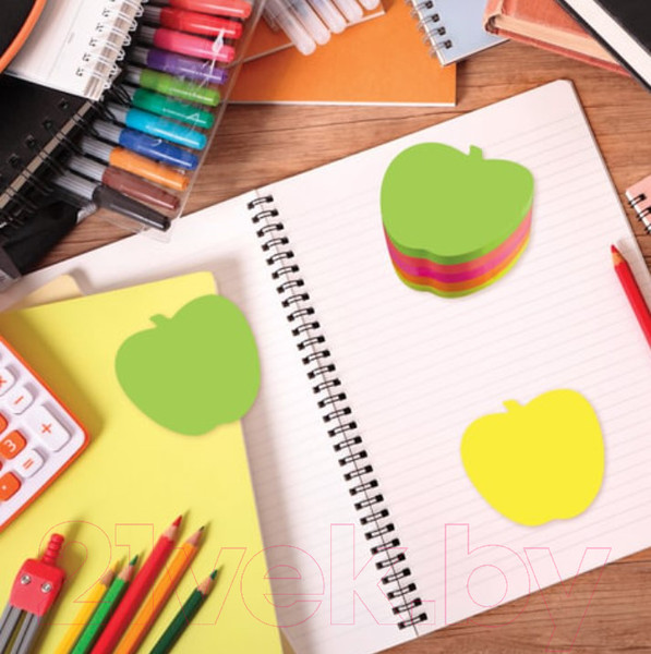 Изображение товара Блок для записей Brauberg Неоновый. Яблоко / 126693