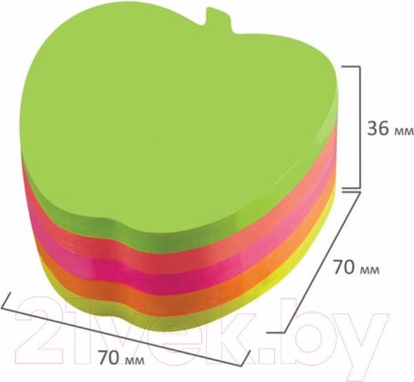 Изображение товара Блок для записей Brauberg Неоновый. Яблоко / 126693