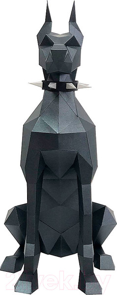 Изображение товара Объемная модель Paperraz Доберман / PP-2DBR-BLA