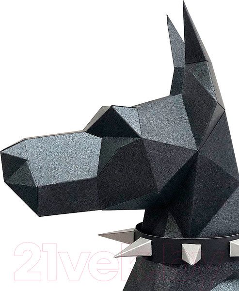 Изображение товара Объемная модель Paperraz Доберман / PP-2DBR-BLA