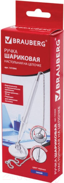 Изображение товара Ручка шариковая Brauberg Стенд-Пен Уайт1 / 141044 (синий)