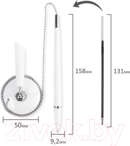 Изображение товара Ручка шариковая Brauberg Стенд-Пен Уайт1 / 141044 (синий)