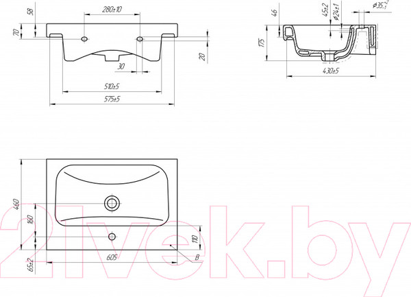 Изображение товара Тумба с умывальником Cersanit Lara + Moduo 60 / S-UM-MOD60/1