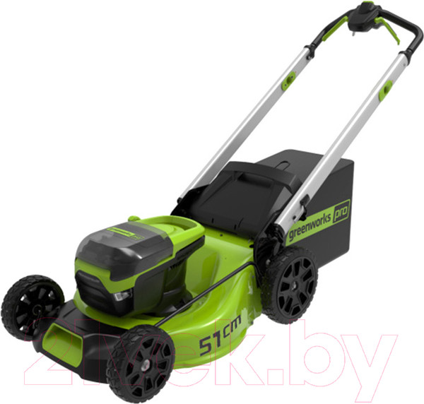 Изображение товара Газонокосилка аккумуляторная Greenworks GD60LM51SP самоходная, бесщеточная 60V 51см / 2514307UB (c АКБ 4Ач и ЗУ)