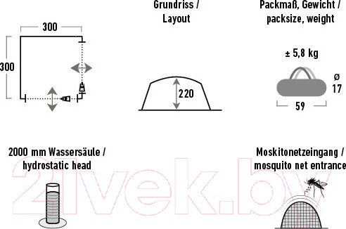 Изображение товара Палатка High Peak Pavillon / 14047 (серый/лайм)