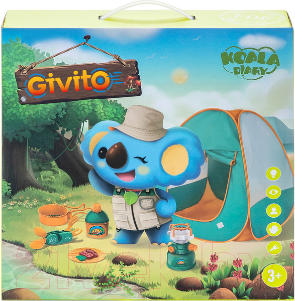 Изображение товара Детская игровая палатка Givito Набор туриста Детская палатка с набором для пикника / G209-006