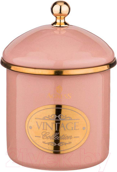 Изображение товара Емкость для хранения Agness Тюдор / 950-285 (пудровый)