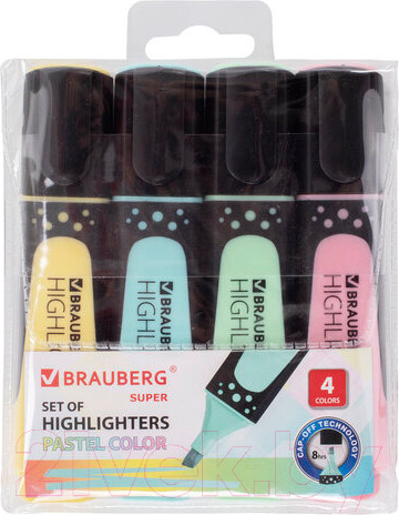 Изображение товара Набор маркеров Brauberg Super Pastel / 151756 (4шт)