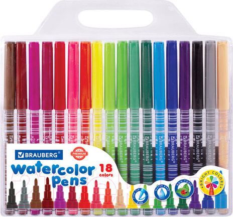 Изображение товара Фломастеры Brauberg Premium Корпус с печатью / 151943 (18шт)