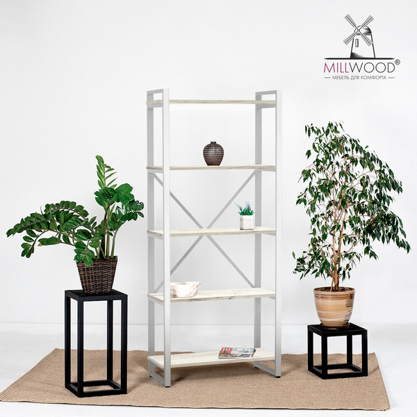 Изображение товара Стеллаж Millwood Neo Loft СН-3 Л (дуб белый Craft/металл белый)