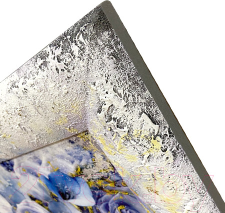 Изображение товара Картина Декарт Абстракция белые и синие розы-2 8Л3051 (в раме)