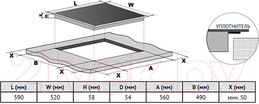 Изображение товара Индукционная варочная панель Korting HIB 64940 B Maxi