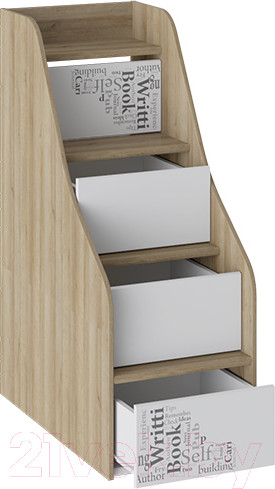 Изображение товара Лестница для кровати ТриЯ Оксфорд ТД-139.11.12 с ящиками (ривьера/белый с рисунком)