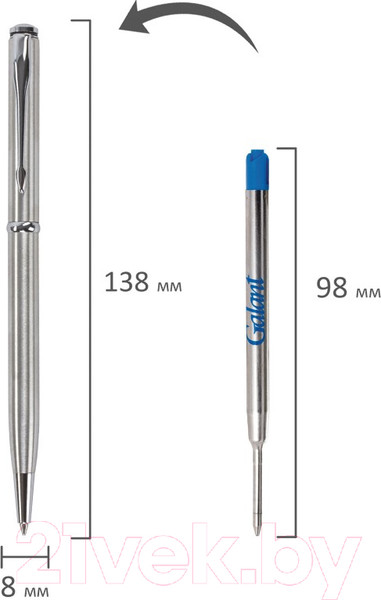Изображение товара Ручка шариковая имиджевая Galant Arrow Chrome / 140408 (синий)