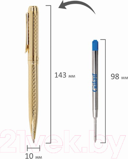 Изображение товара Ручка шариковая имиджевая Galant Graven Gold / 140466 (синий)