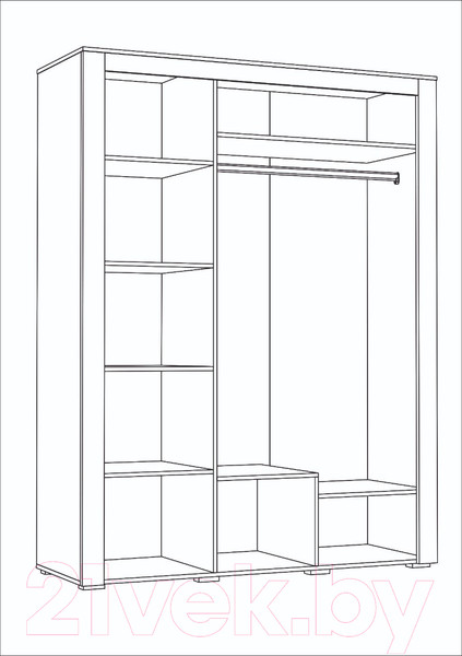 Изображение товара Комплект мебели для спальни Евва Ливеко ЛВ-1.1 (сосна каньон/дуб юкон)
